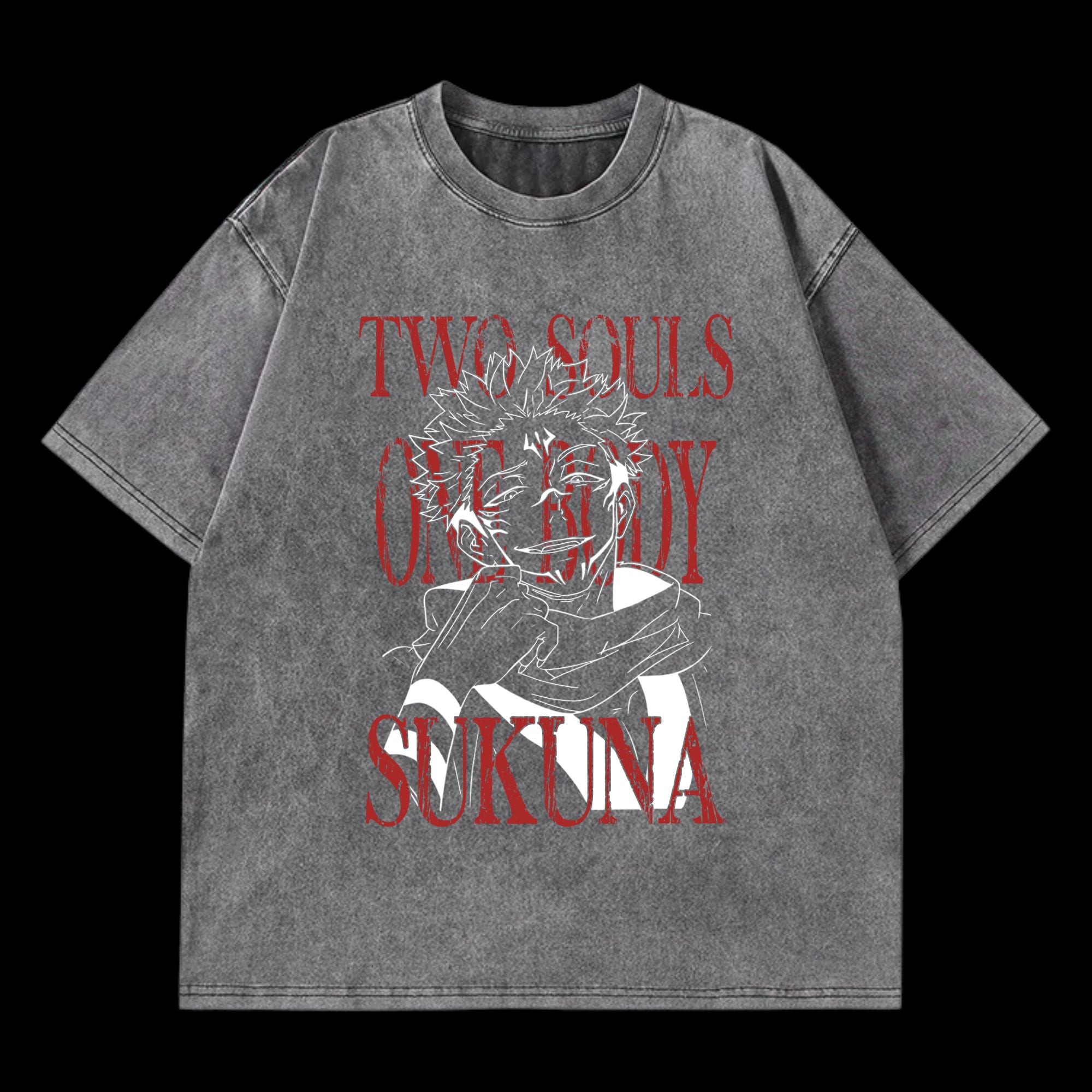 Sukuna Washed T-Shirt featuring Yuji Itadori from Jujutsu Kaisen