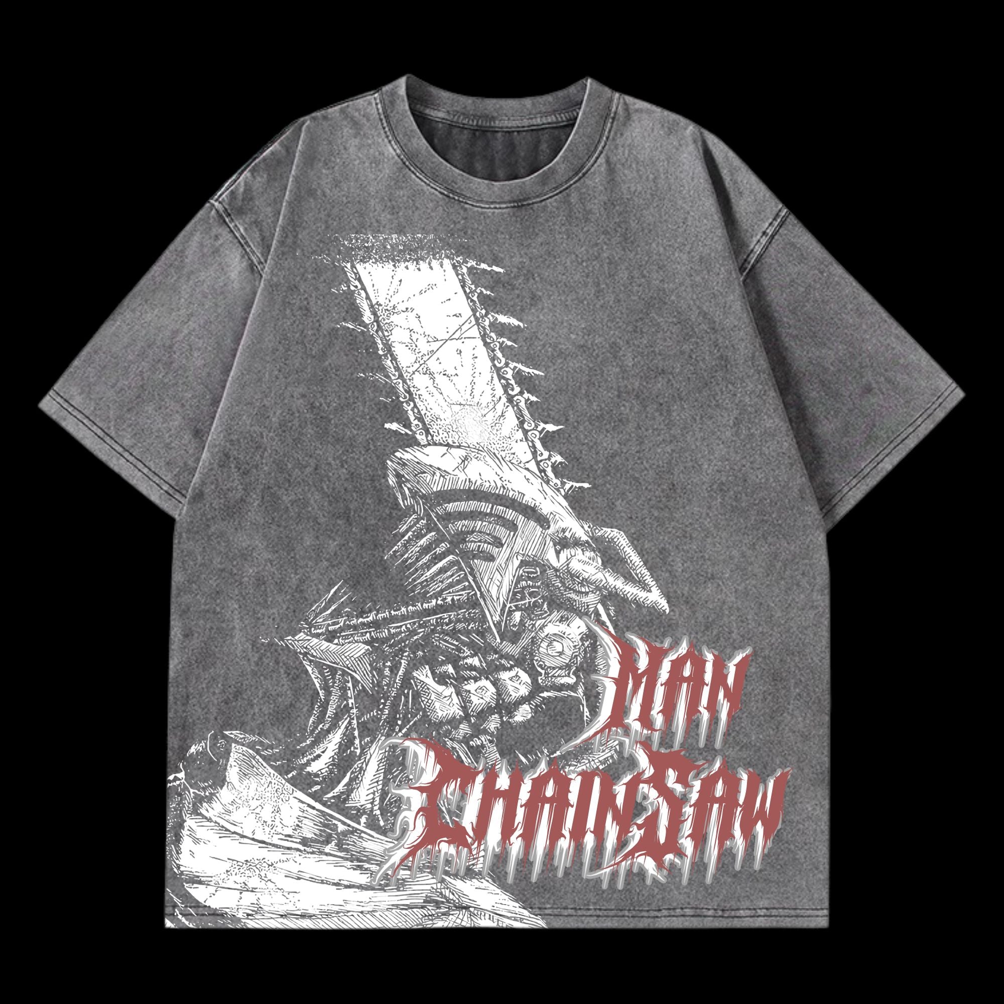 ChainsawMan V1 Washed T-Shirt featuring ChainsawMan from ChainsawMan