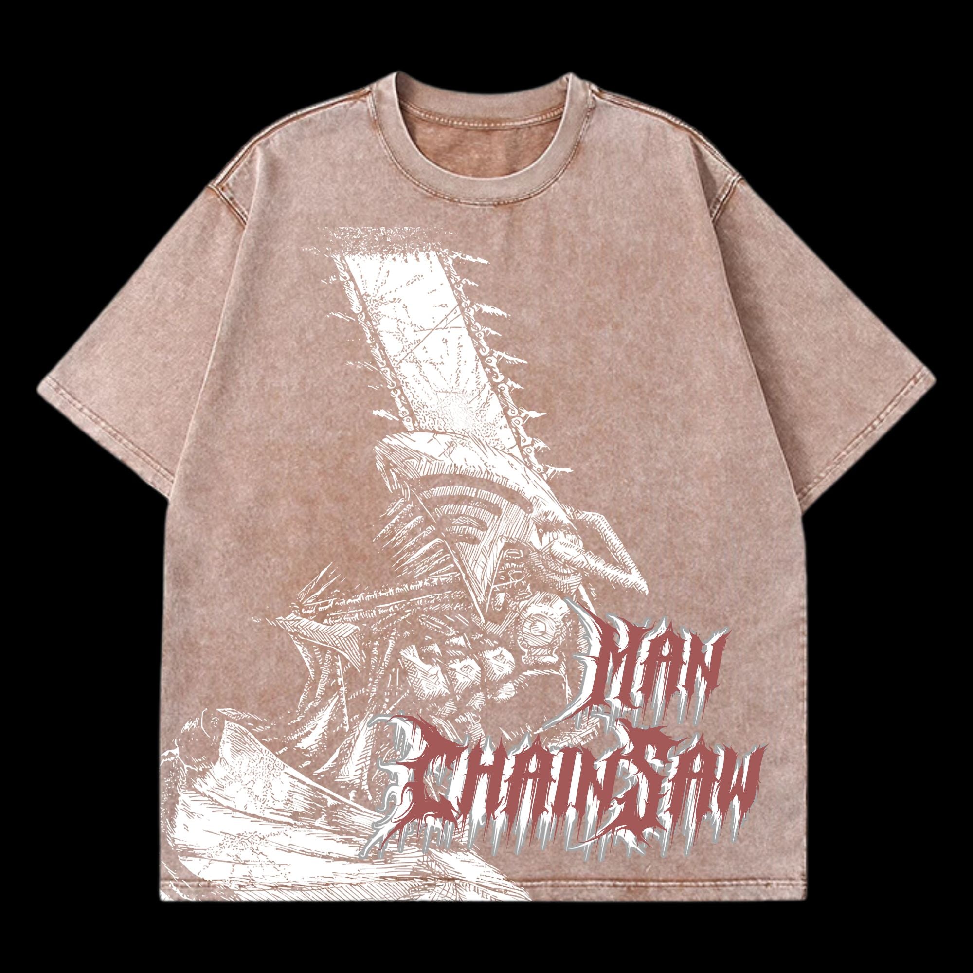 ChainsawMan V1 Washed T-Shirt featuring ChainsawMan from ChainsawMan