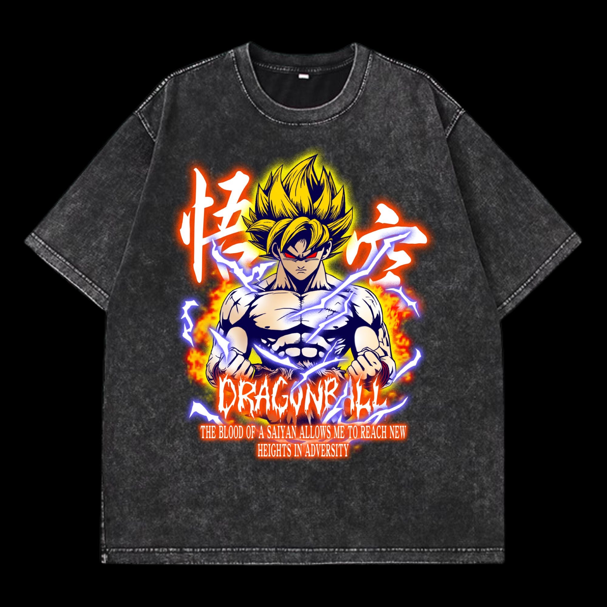 Goku SS2 Washed T-Shirt front view – Dragon Ball vintage design