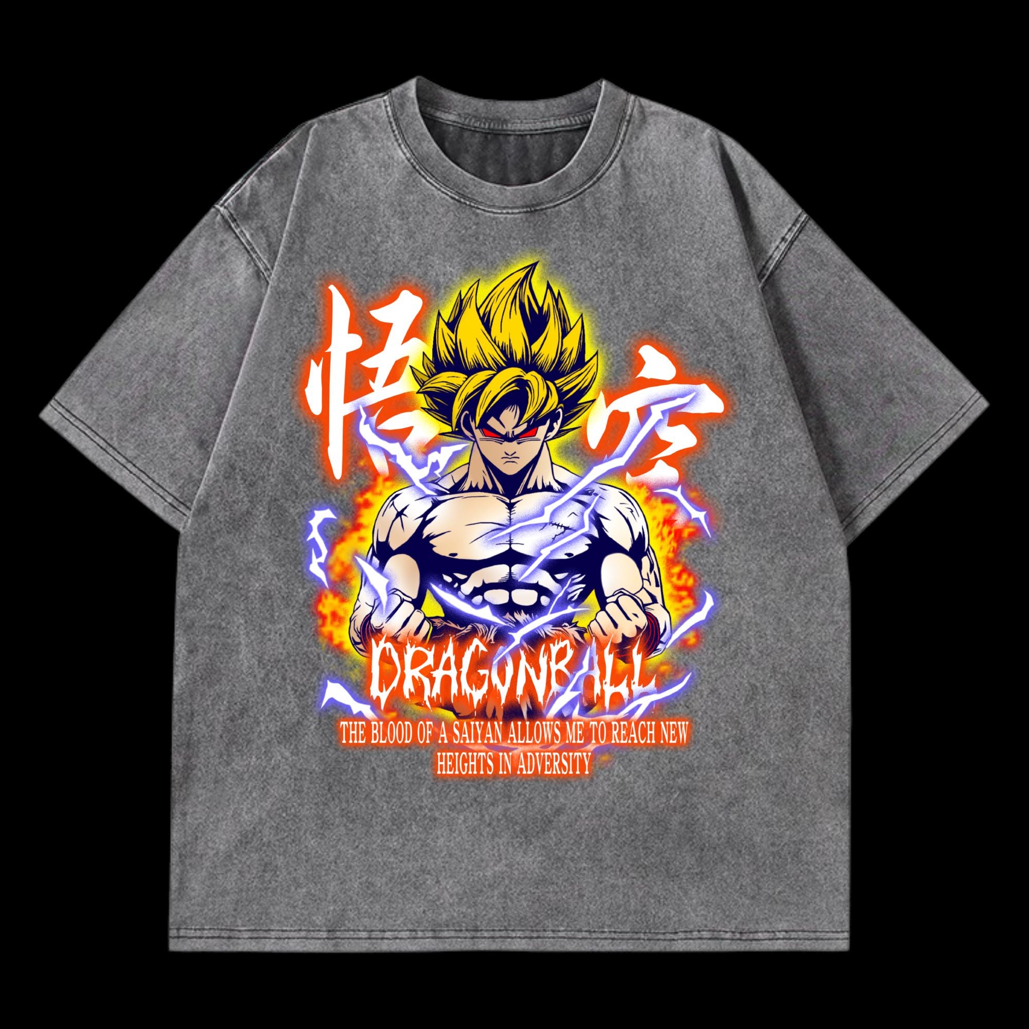 Goku SS2 Washed T-Shirt front view – Dragon Ball vintage design