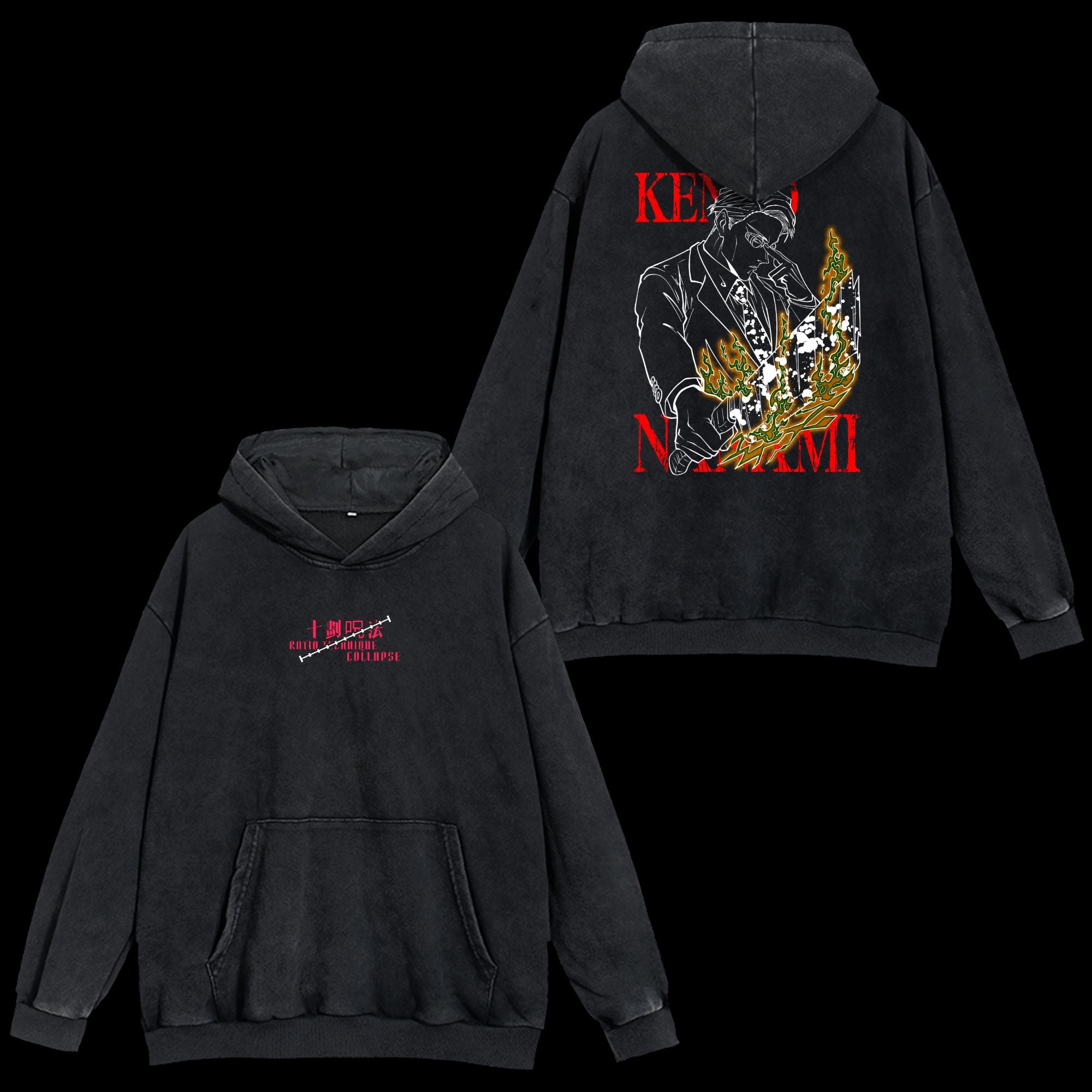 Kento Nanami Vintage Hoodie featuring Kento Nanami from Jujutsu Kaisen