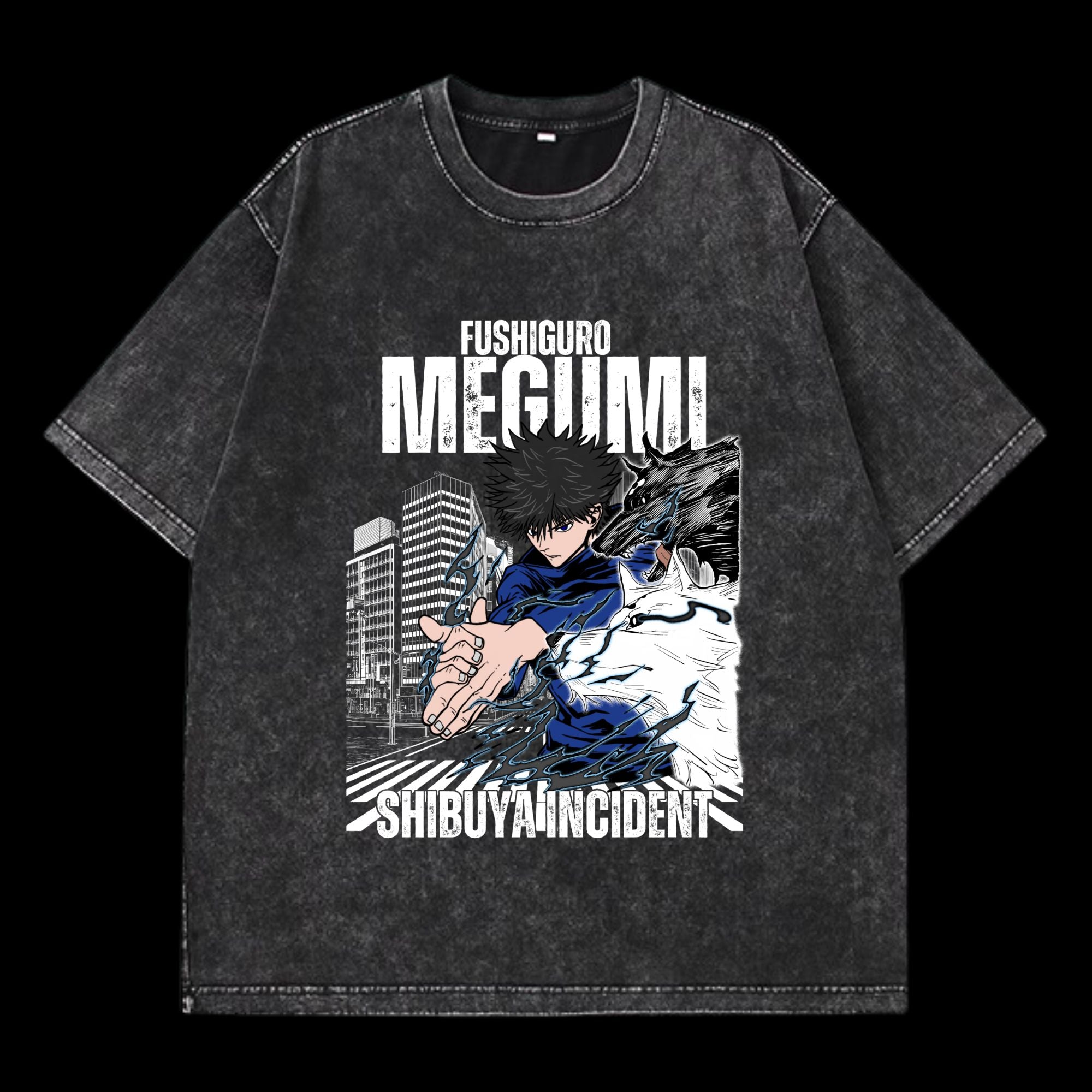 Megumi Fushiguro Washed T-Shirt featuring Megumi Fushiguro from Jujutsu Kaisen