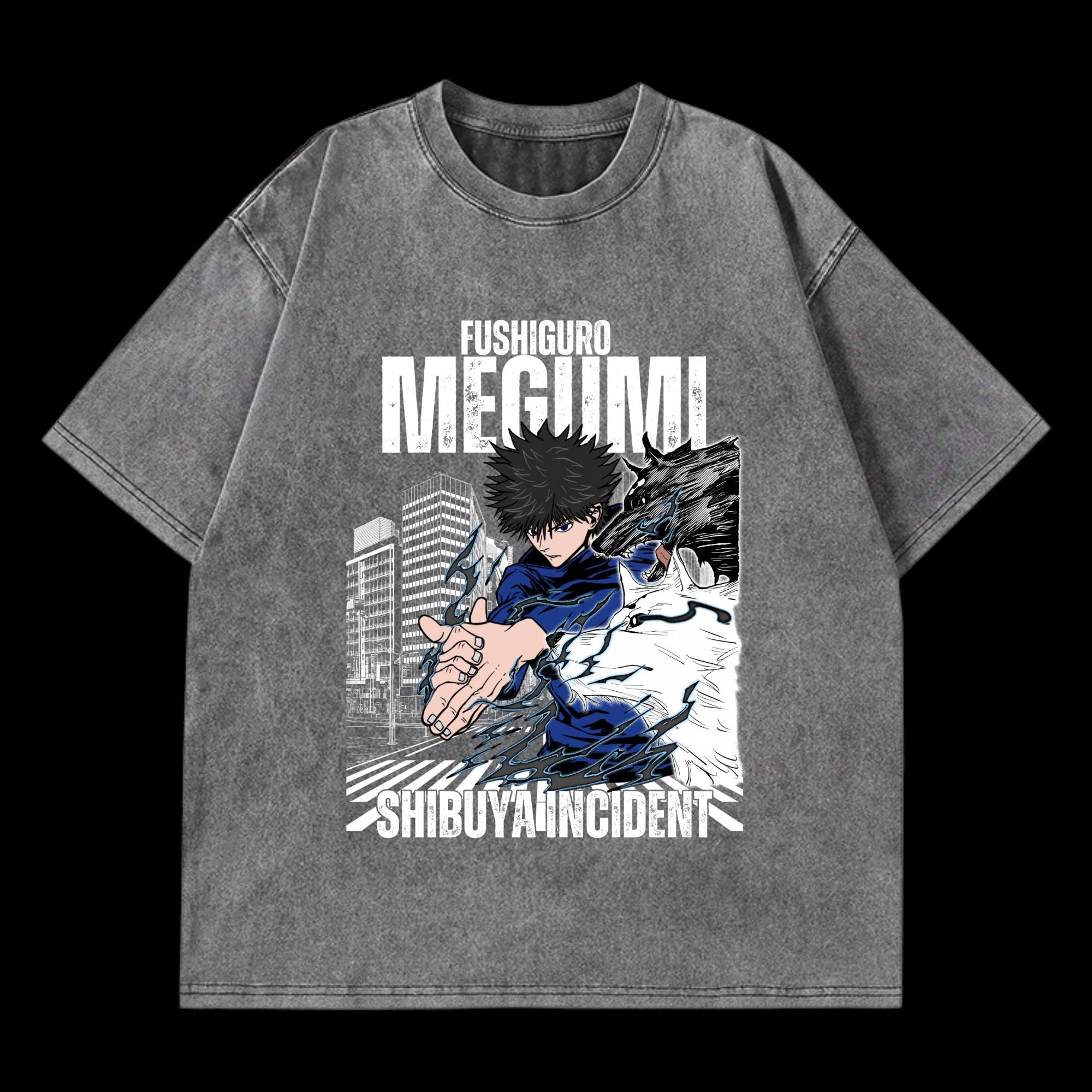 Megumi Fushiguro Washed T-Shirt featuring Megumi Fushiguro from Jujutsu Kaisen