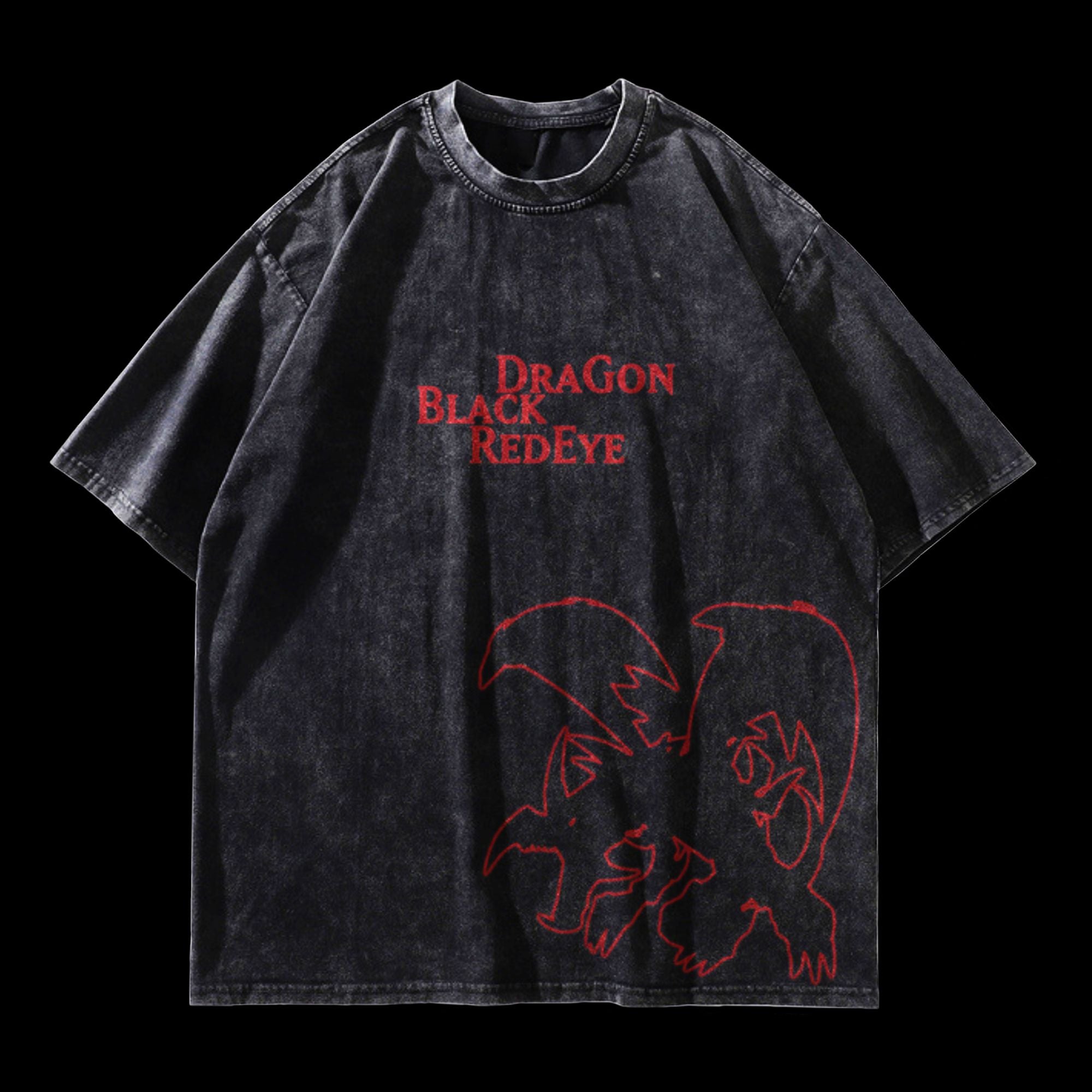 Red Eye Black Dragon Vintage Washed T-Shirt featuring iconic Yu-Gi-Oh anime design