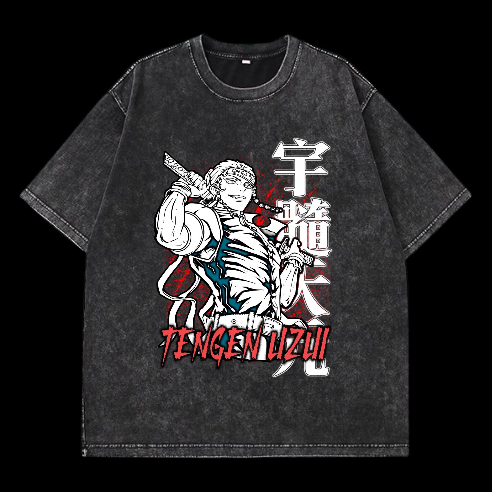 Tengen Uzui Washed T-Shirt | Vintage Demon Slayer Merchandise