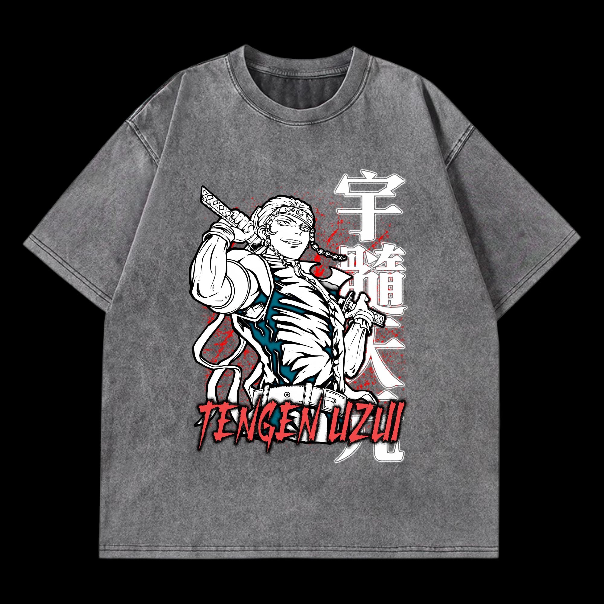 Tengen Uzui Washed T-Shirt | Vintage Demon Slayer Merchandise