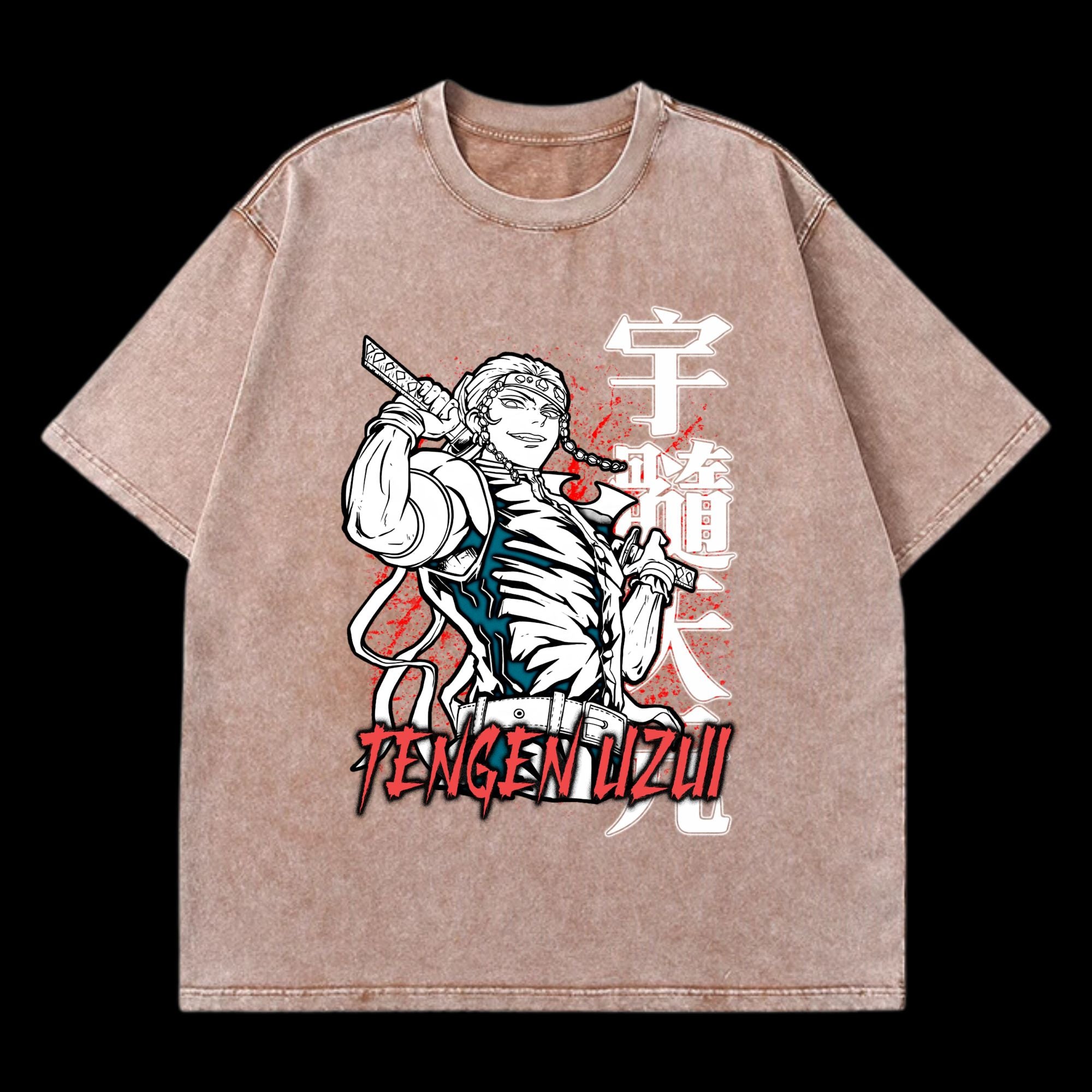 Tengen Uzui Washed T-Shirt | Vintage Demon Slayer Merchandise