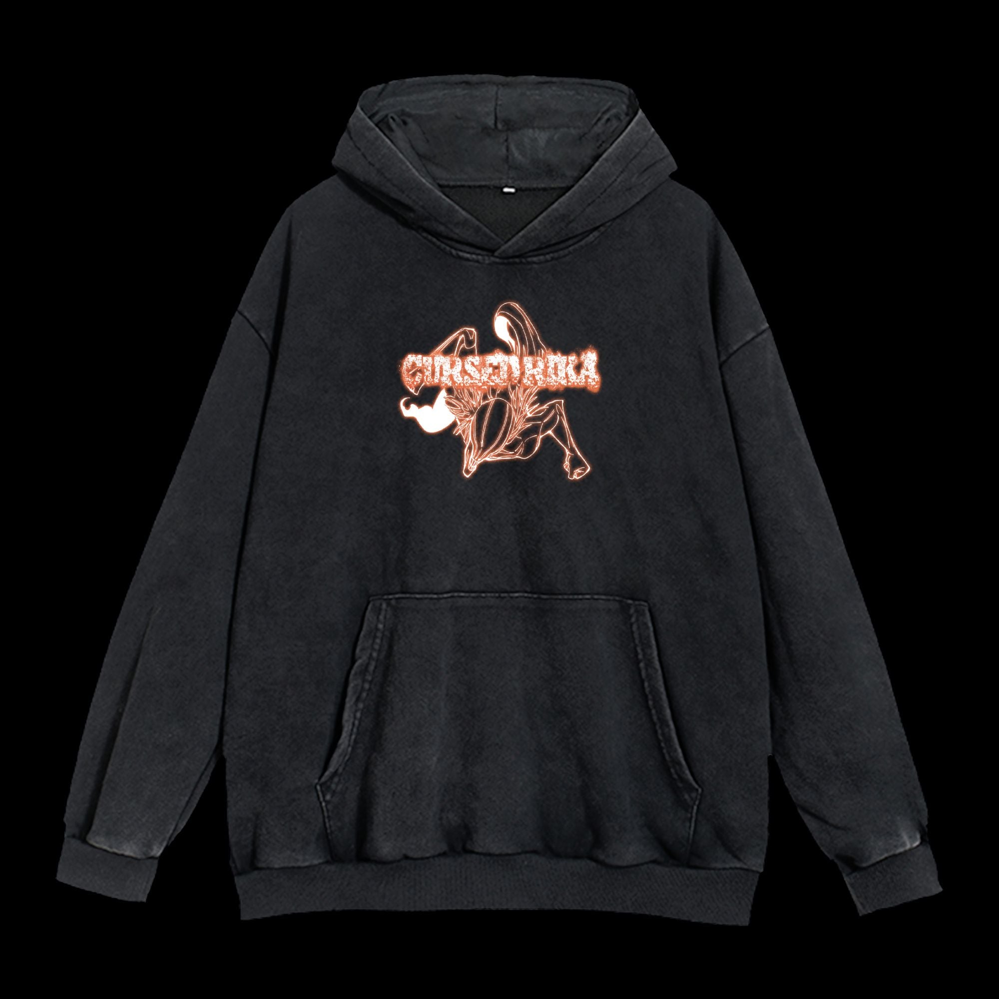 Yuta and Rika Vintage Washed Hoodie featuring Yuta Okkotsu and Rika from Jujutsu Kaisen