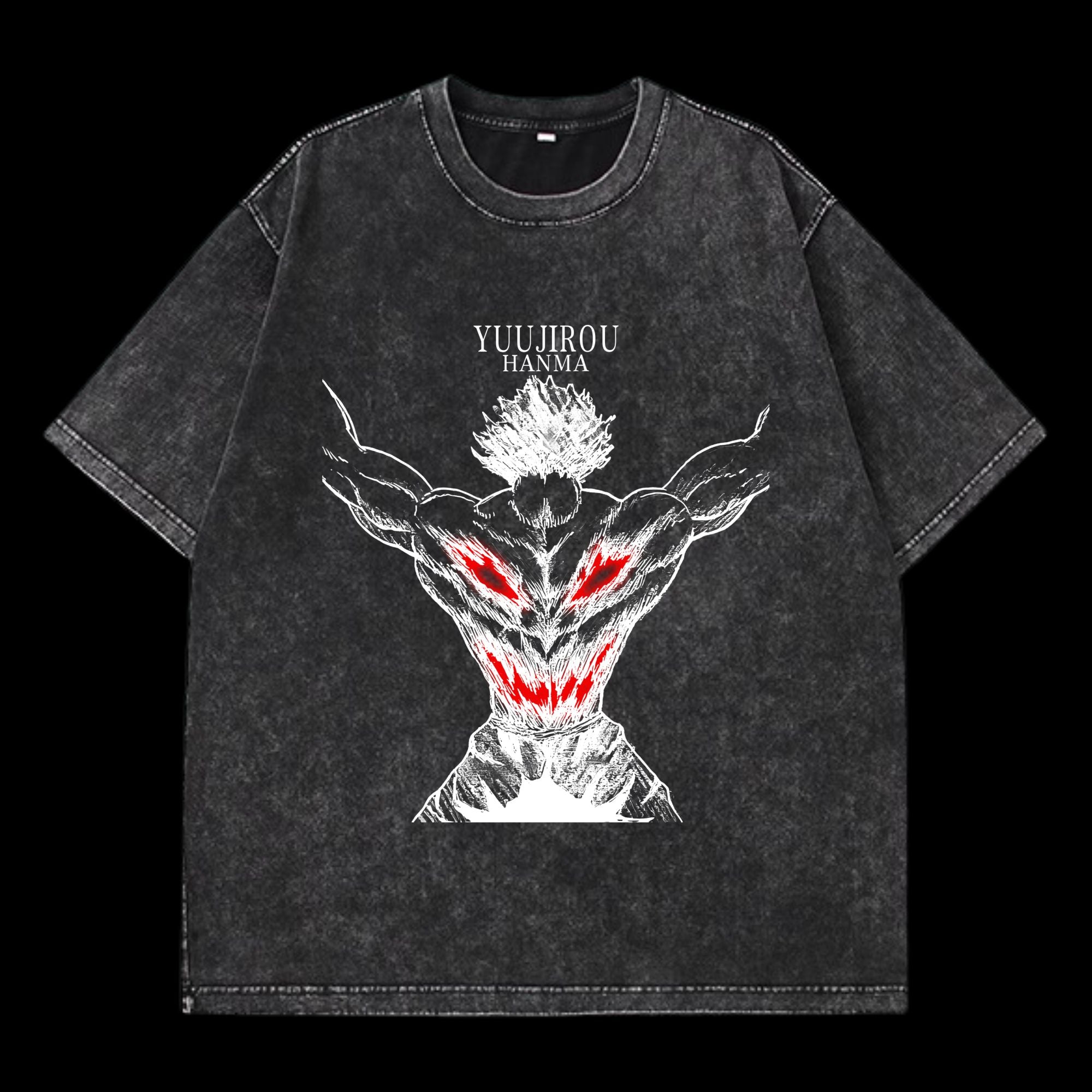 Yuujirou Hanma Washed T-Shirt featuring Yuujirou Hanma from Baki