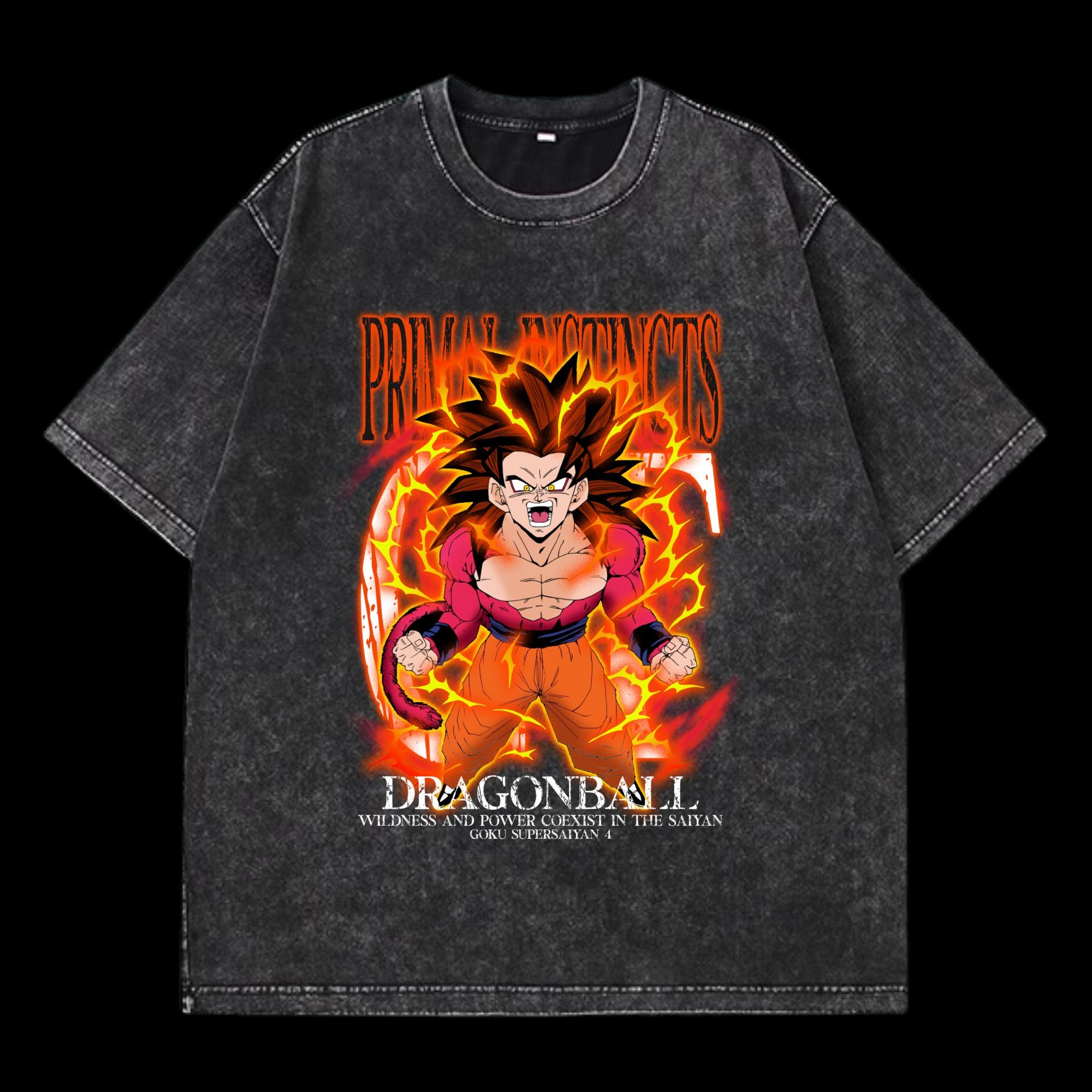 Goku SS4 Washed T-Shirt front view