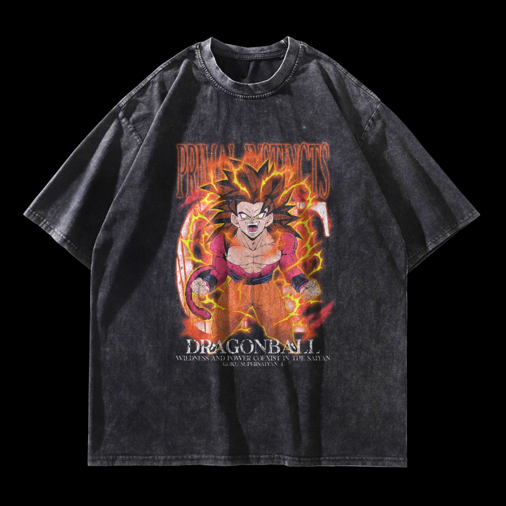 Goku SS4 Washed T-Shirt front view