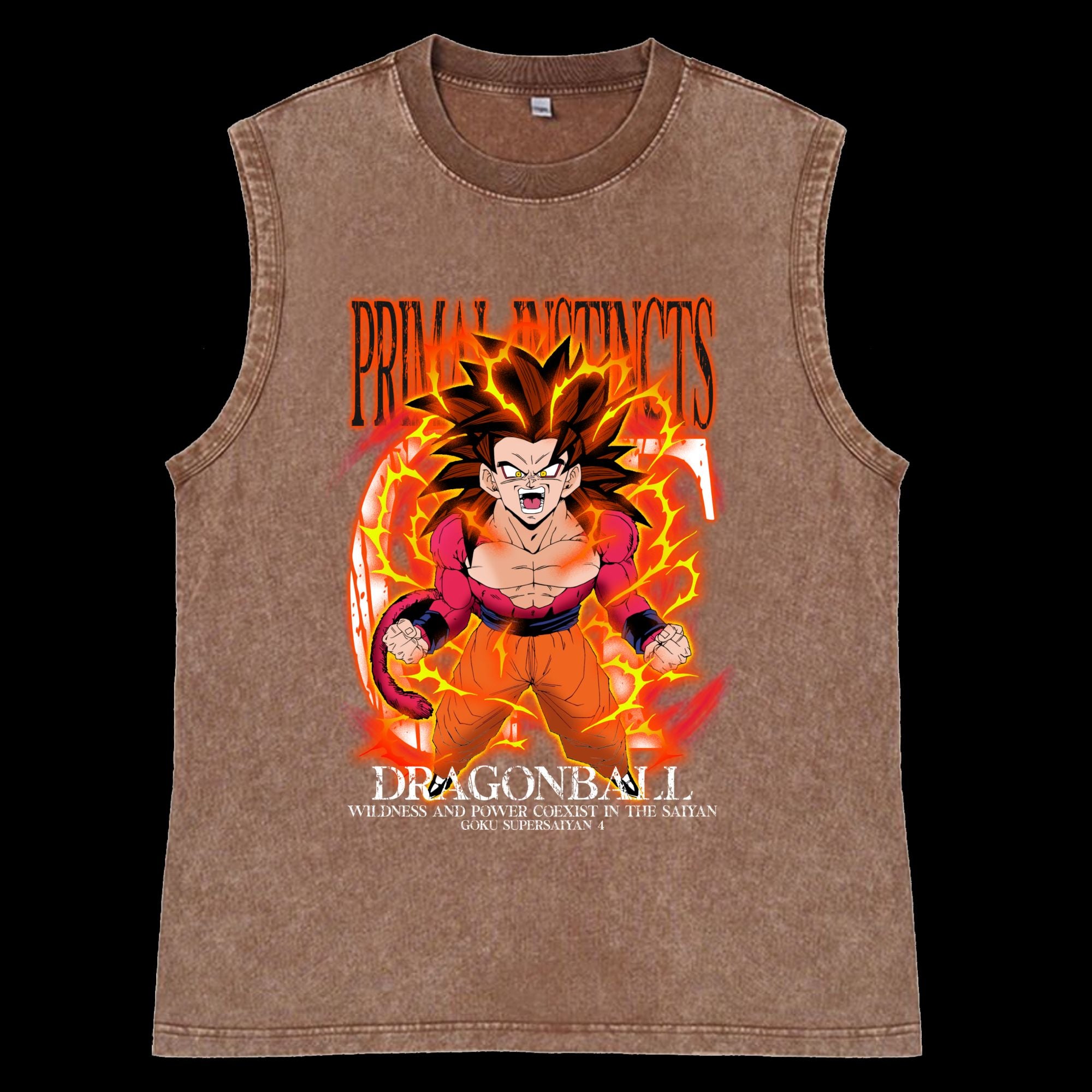 Goku SS4 Vintage Washed TankTop front view