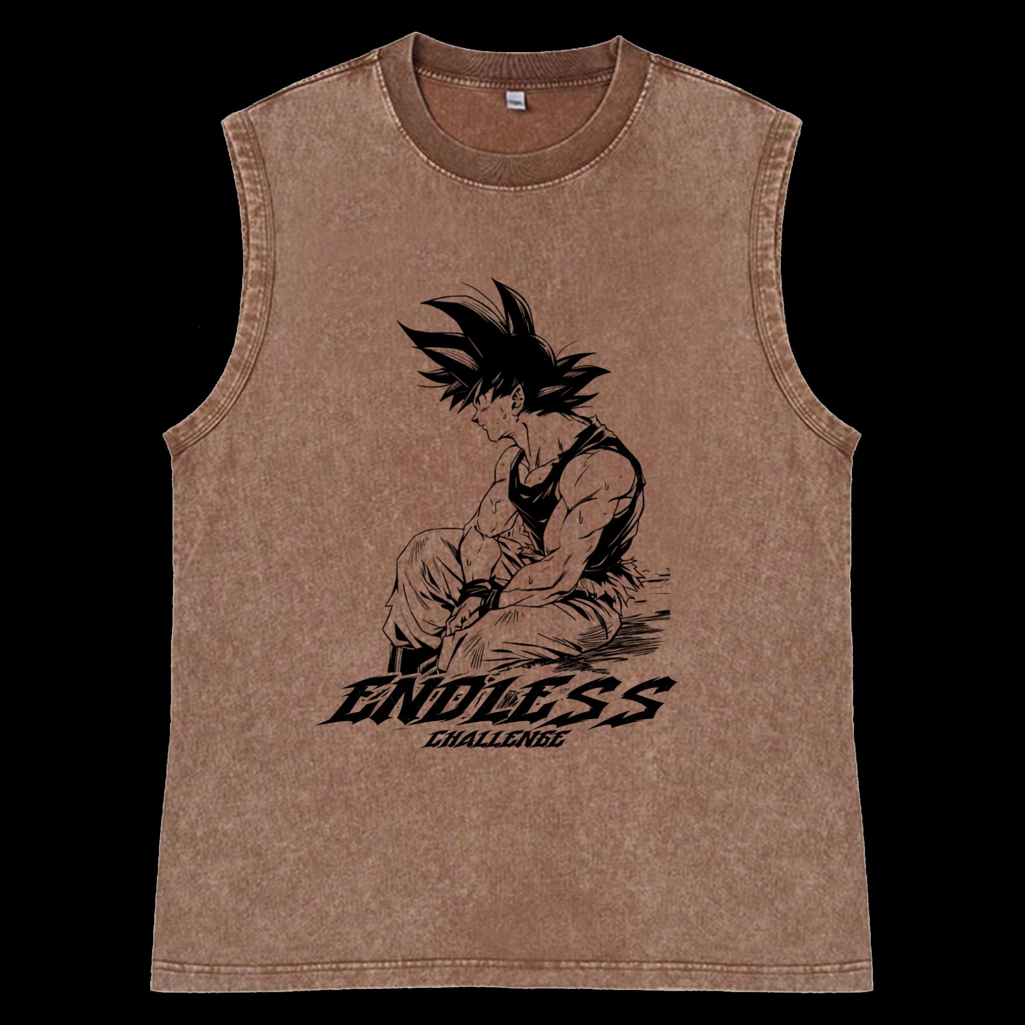 Goku Vintage Washed TankTop front view