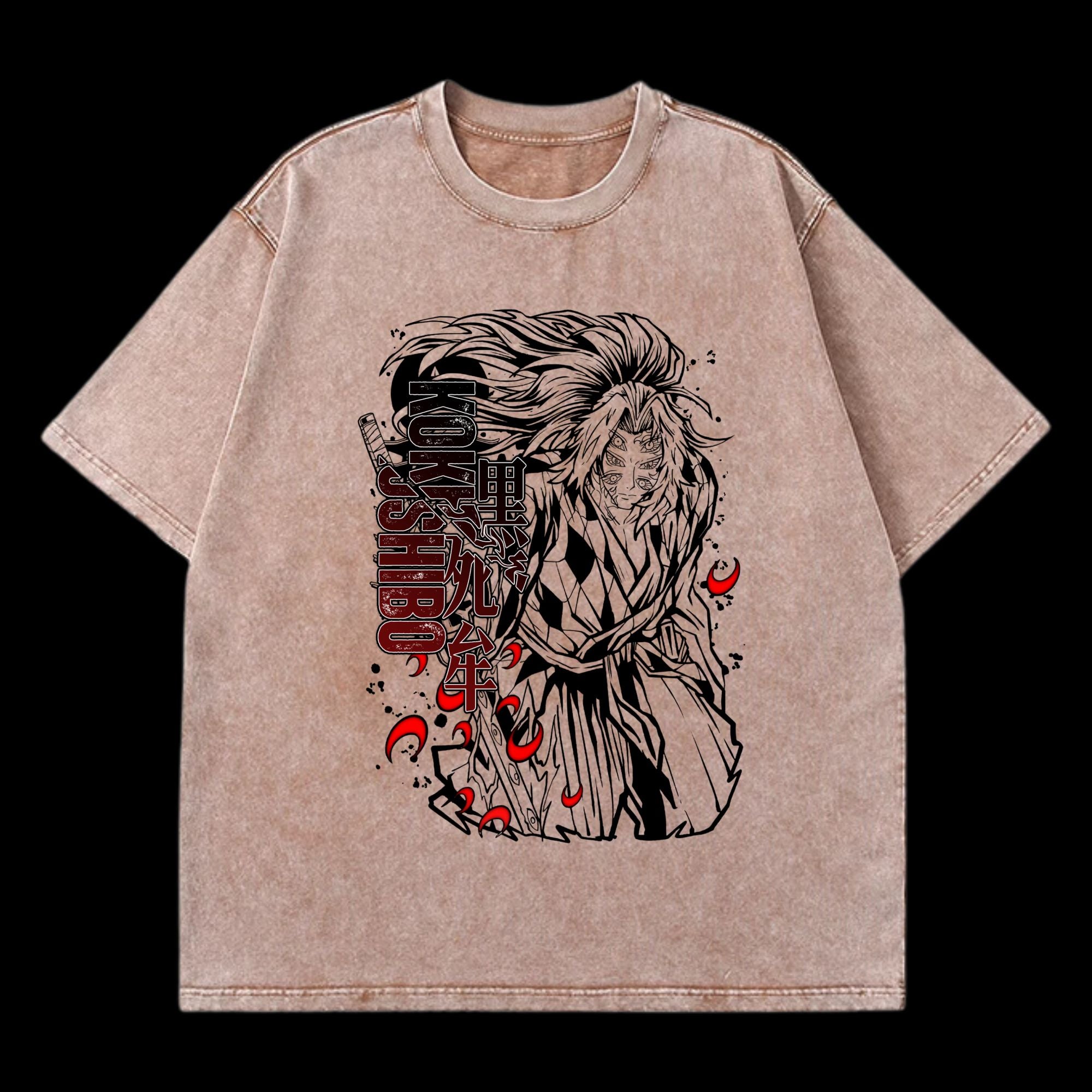 Kokushibo Washed T-Shirt | Demon Slayer Vintage Style