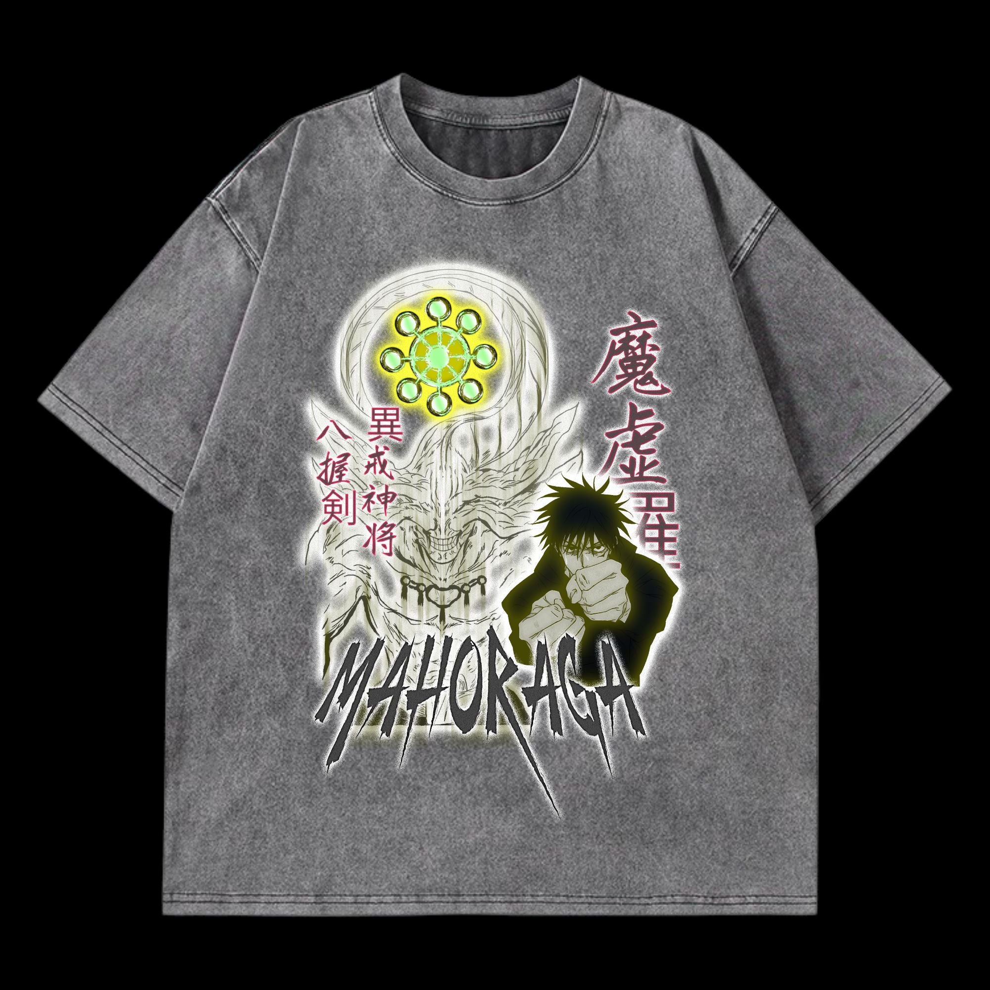 Mahoraga Washed T-Shirt featuring Mahoraga from Jujutsu Kaisen