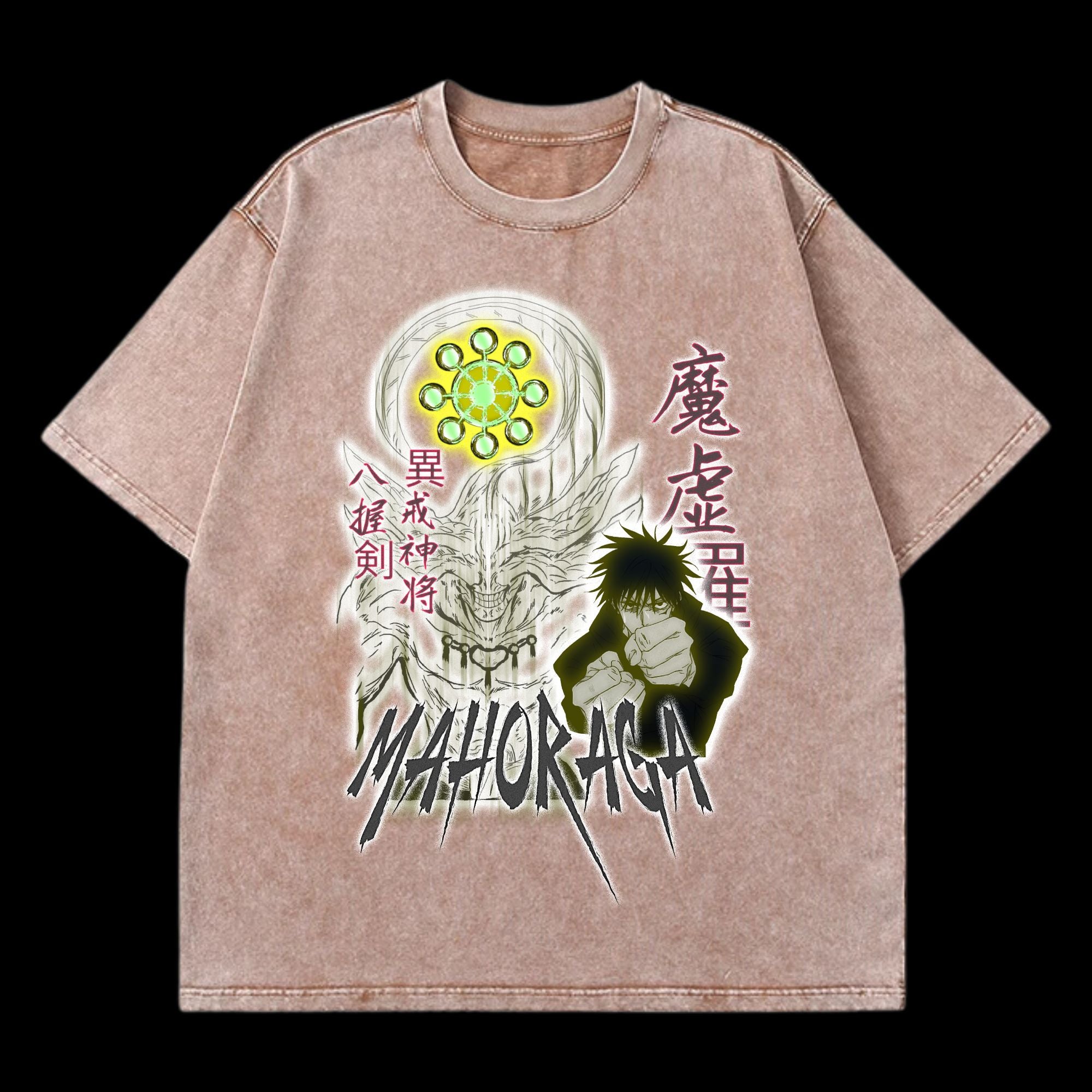 Mahoraga Washed T-Shirt featuring Mahoraga from Jujutsu Kaisen