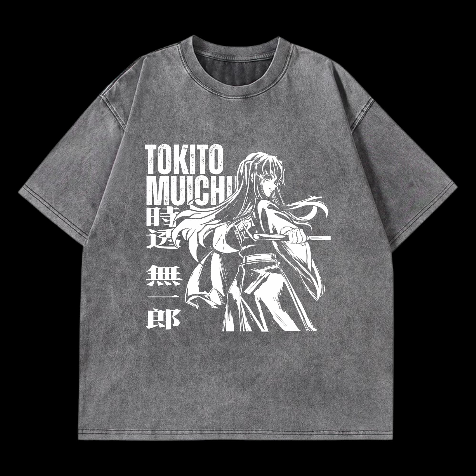 Muichiro Tokito Washed T-Shirt | Demon Slayer Vintage Clothing