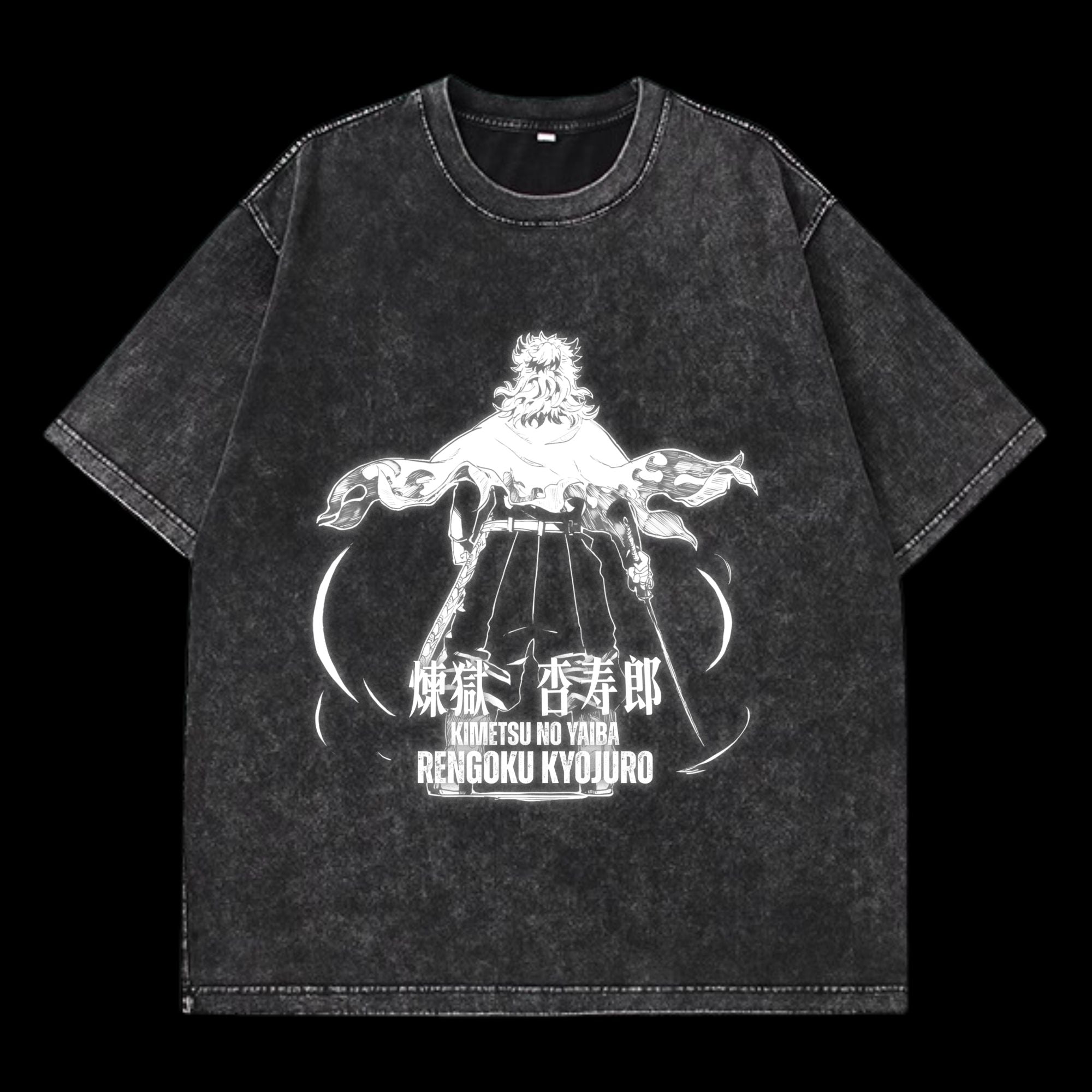 Rengoku Kyojuro Washed T-Shirt Front View