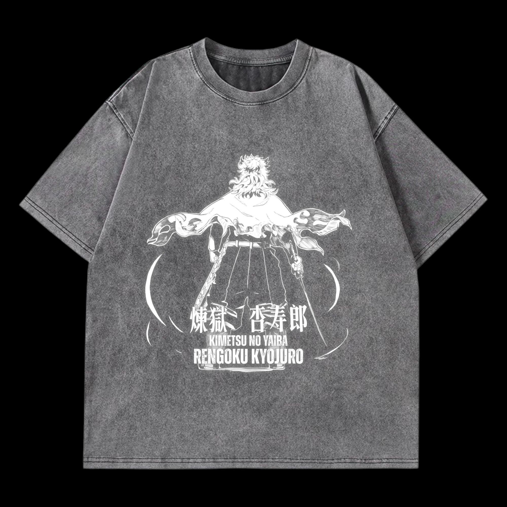 Rengoku Kyojuro Washed T-Shirt Front View