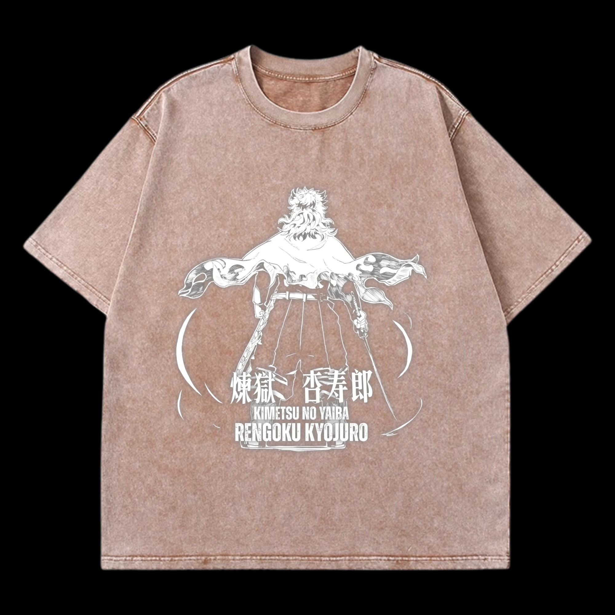 Rengoku Kyojuro Washed T-Shirt Front View