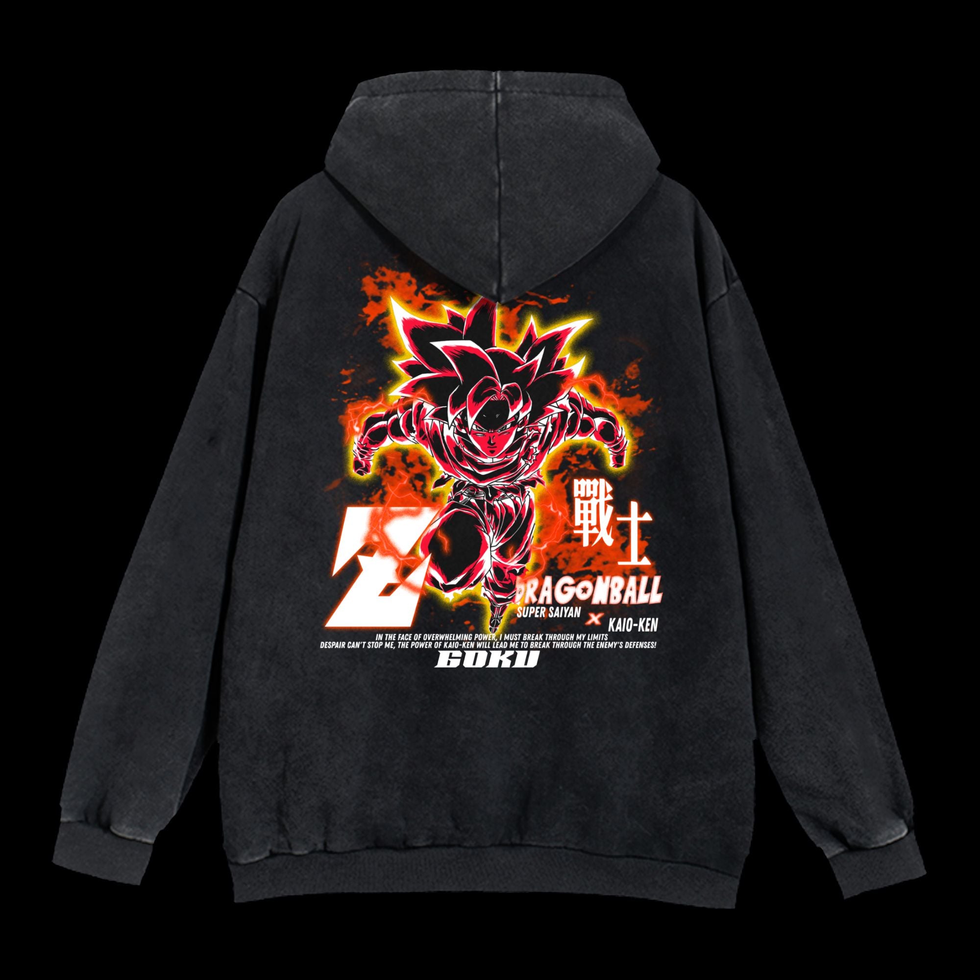 Super Saiyan Kaioken Vintage Hoodie featuring Goku from Dragon Ball Z